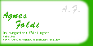 agnes foldi business card