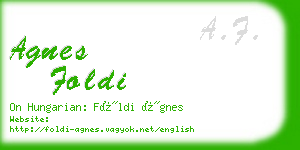 agnes foldi business card